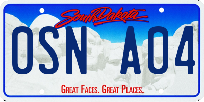 SD license plate 0SNA04