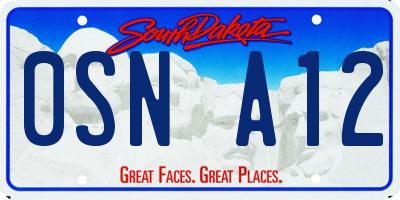 SD license plate 0SNA12