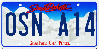 SD license plate 0SNA14