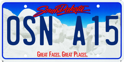 SD license plate 0SNA15