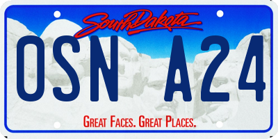 SD license plate 0SNA24