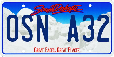 SD license plate 0SNA32