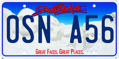 SD license plate 0SNA56
