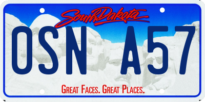 SD license plate 0SNA57