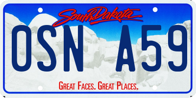 SD license plate 0SNA59