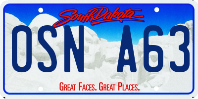 SD license plate 0SNA63