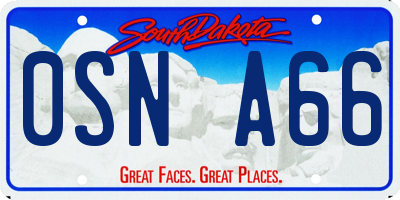 SD license plate 0SNA66
