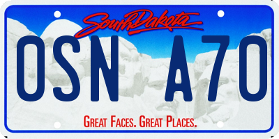 SD license plate 0SNA70