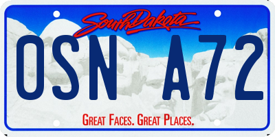 SD license plate 0SNA72