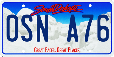 SD license plate 0SNA76