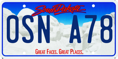 SD license plate 0SNA78