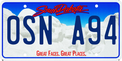 SD license plate 0SNA94