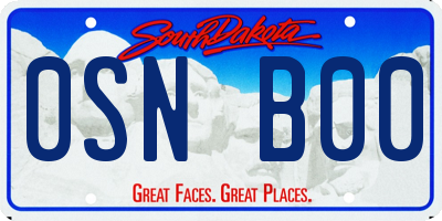 SD license plate 0SNB00