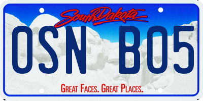SD license plate 0SNB05