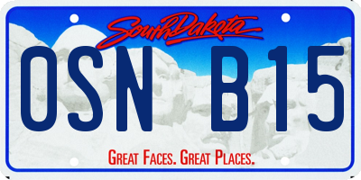 SD license plate 0SNB15