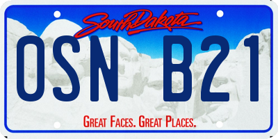 SD license plate 0SNB21