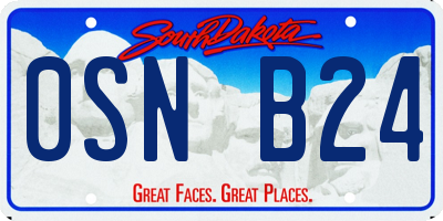 SD license plate 0SNB24