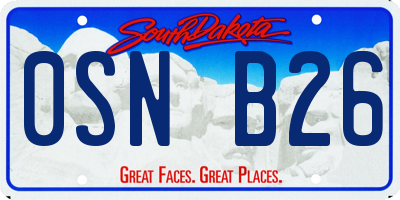 SD license plate 0SNB26