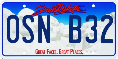 SD license plate 0SNB32