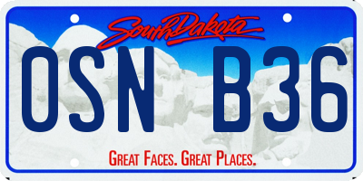 SD license plate 0SNB36