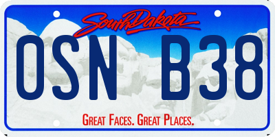 SD license plate 0SNB38