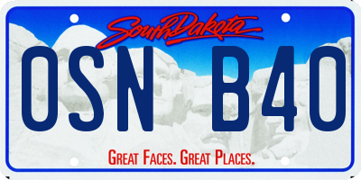 SD license plate 0SNB40