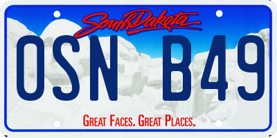SD license plate 0SNB49