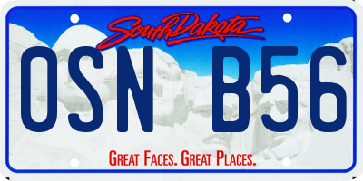 SD license plate 0SNB56