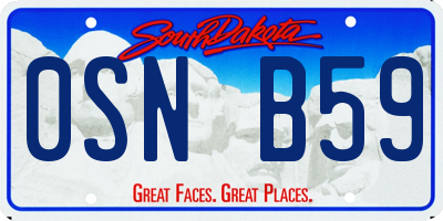 SD license plate 0SNB59