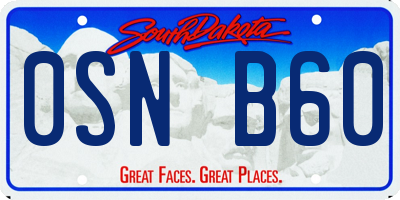 SD license plate 0SNB60