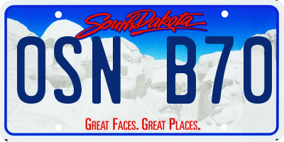 SD license plate 0SNB70