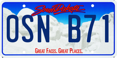 SD license plate 0SNB71