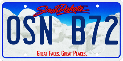 SD license plate 0SNB72