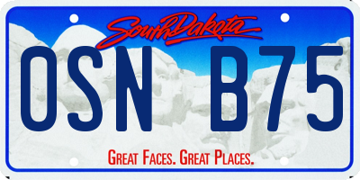 SD license plate 0SNB75