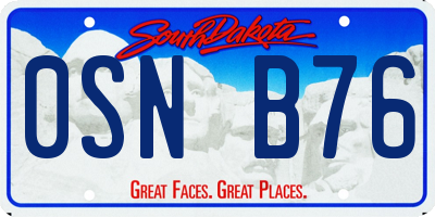 SD license plate 0SNB76