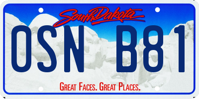 SD license plate 0SNB81