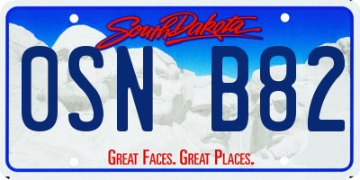 SD license plate 0SNB82