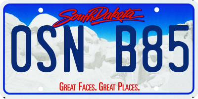 SD license plate 0SNB85