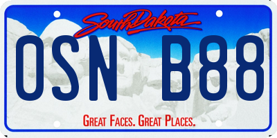 SD license plate 0SNB88