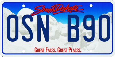 SD license plate 0SNB90