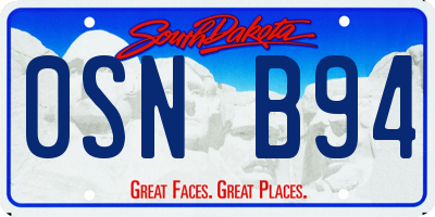 SD license plate 0SNB94