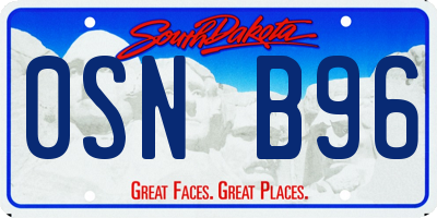 SD license plate 0SNB96