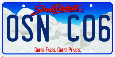 SD license plate 0SNC06