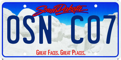 SD license plate 0SNC07