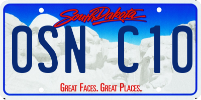 SD license plate 0SNC10