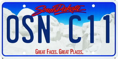 SD license plate 0SNC11