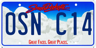 SD license plate 0SNC14