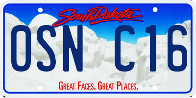 SD license plate 0SNC16