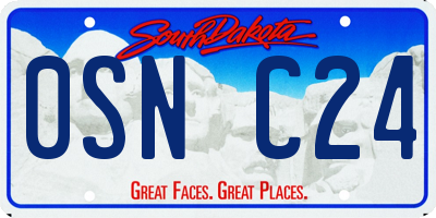 SD license plate 0SNC24