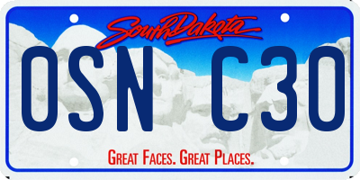 SD license plate 0SNC30